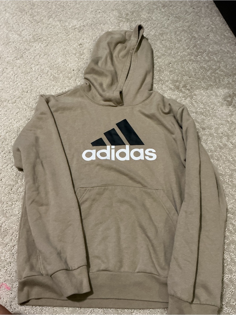 adidas Khaki/Tan Logo Pullover Hoodie